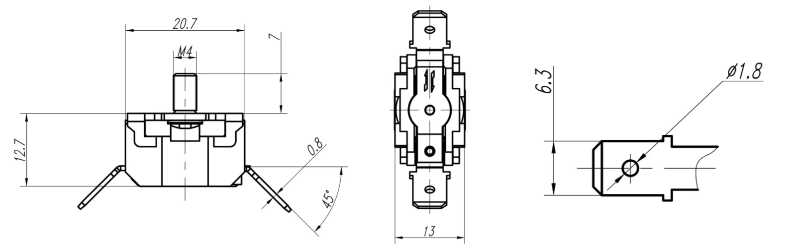 bimetallicthermostatksd309autoresetceramicbodyhightemperature dimension bimetallicthermostatksd309autoresetceramicbodyhightemperature dimension