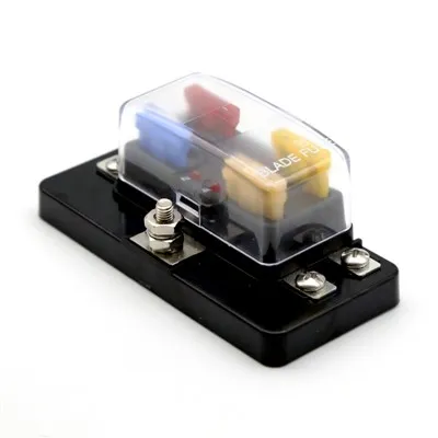 कारों के लिए एलईडी के साथ 4 स्लॉट ब्लेड फ्यूज होल्डर