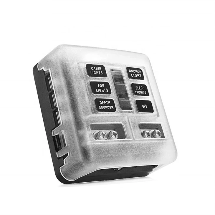 6-Way LED Illumination Automotive Inline Blade Fuse Holder high quality